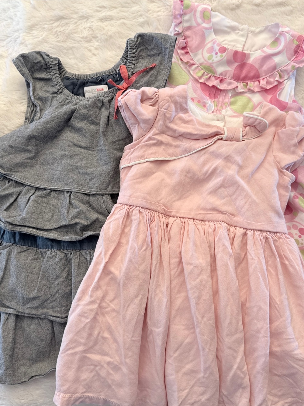 Lot of 3 Summer Girls Dresses Sz 2T OSHKOSH Lemon Kiss Pippa Julia F